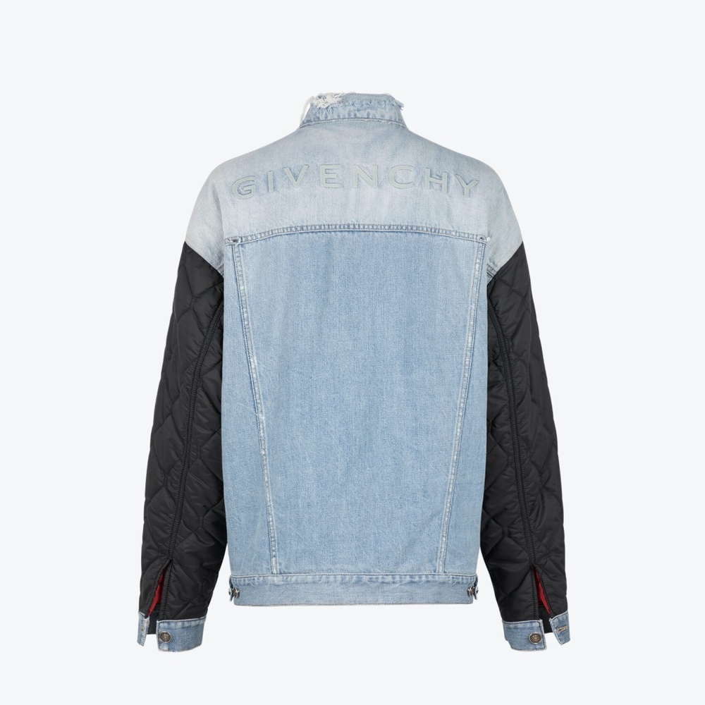 NWT $1,990 Givenchy Mixed Media Jacket in Denim &